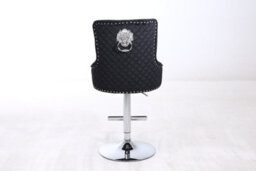 Hygrad Built to Survive Set Of 2 Luxury Velvet Bar Stools With Lion Knocker Back Rest Padded Breakfast Bar Stools - thumbnail 2