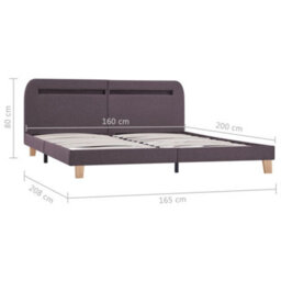 Berkfield Bed Frame With Led Taupe Fabric 150X200 Cm 5Ft King Size - thumbnail 7