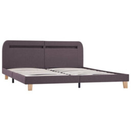 Berkfield Bed Frame With Led Taupe Fabric 150X200 Cm 5Ft King Size - thumbnail 2