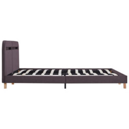 Berkfield Bed Frame With Led Taupe Fabric 150X200 Cm 5Ft King Size - thumbnail 4