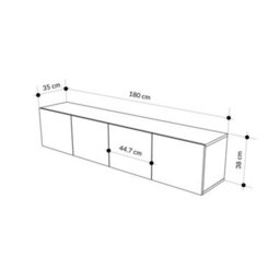Decortie Daroca Floating Wall-Mounted Tv Unit Up To 65-Inch Tvs 180Cm(W) Soft-Close 4 Doors Tv Cabinet For Living Room, Sandstone - thumbnail 3