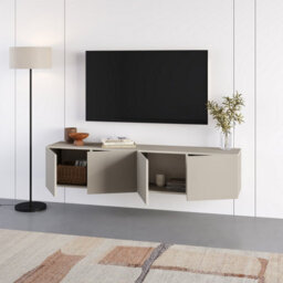 Decortie Daroca Floating Wall-Mounted Tv Unit Up To 65-Inch Tvs 180Cm(W) Soft-Close 4 Doors Tv Cabinet For Living Room, Sandstone - thumbnail 5