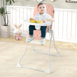 Costway Foldable High Chair Portable Baby Feeding Chair-Pink - thumbnail 4