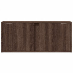 Berkfield Tv Wall Cabinet With Led Lights Brown Oak 80X31X35 Cm - thumbnail 6