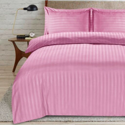 Casabella Satin Stripe Duvet Cover Sets King Pink Bedding With Satin Stripes, King Size Duvet Cover Sets & Pillowcases