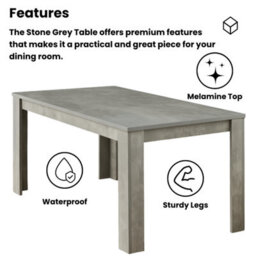 Kosy Koala Stone Grey Effect Wood Dining Table With 4 Velvet Chairs Dining Room Furniture Set - thumbnail 8