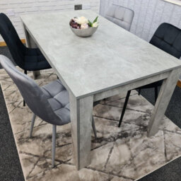 Kosy Koala Stone Grey Effect Wood Dining Table With 4 Velvet Chairs Dining Room Furniture Set - thumbnail 4