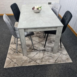 Kosy Koala Stone Grey Effect Wood Dining Table With 4 Velvet Chairs Dining Room Furniture Set - thumbnail 5