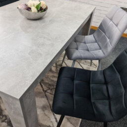Kosy Koala Stone Grey Effect Wood Dining Table With 4 Velvet Chairs Dining Room Furniture Set - thumbnail 3