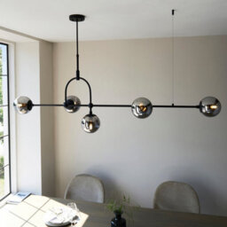 Luminosa Lighting Luminosa Trieste Bar Pendant Ceiling Light Matt Black, Smoked Mirror Glass - thumbnail 4