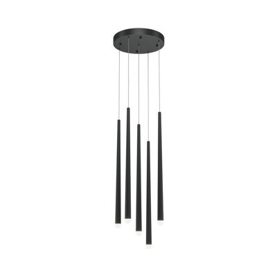 Luminosa Lighting Luminosa Cascade Modern Cluster Pendant Ceiling Light Black 2400Lm 5Xled