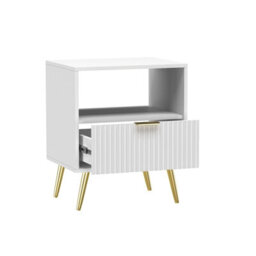 Hygrad Built to Survive Bedside Table Living Room End Table Sofa Side Table Bedside Table Nightstand White Golden Legs - thumbnail 5
