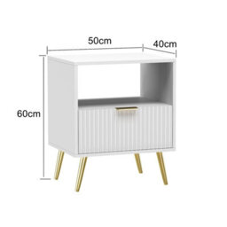 Hygrad Built to Survive Bedside Table Living Room End Table Sofa Side Table Bedside Table Nightstand White Golden Legs - thumbnail 6