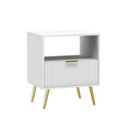 Hygrad Built to Survive Bedside Table Living Room End Table Sofa Side Table Bedside Table Nightstand White Golden Legs - thumbnail 3