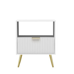 Hygrad Built to Survive Bedside Table Living Room End Table Sofa Side Table Bedside Table Nightstand White Golden Legs - thumbnail 4