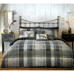 Dreams & Drapes Connolly Check 100% Brushed Cotton Duvet Cover Set - thumbnail 1