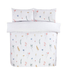 Rapport Home Pressed Flowers Microfibre Reversible Duvet Cover Set With Pillowcase - thumbnail 3
