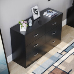 Lassic Vida Designs Riano Black 6 Drawer Chest (H)800mm (W)1100mm (D)400mm - thumbnail 4