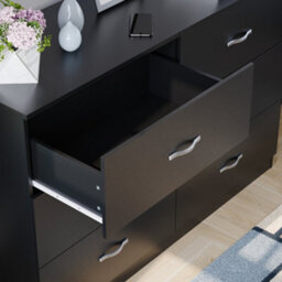 Lassic Vida Designs Riano Black 6 Drawer Chest (H)800mm (W)1100mm (D)400mm - thumbnail 6