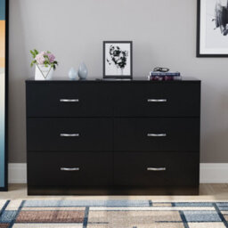 Lassic Vida Designs Riano Black 6 Drawer Chest (H)800mm (W)1100mm (D)400mm - thumbnail 3