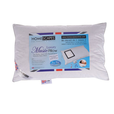 Homescapes Duck Feather And Down Music Pillow With Speakers - image 1