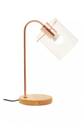 Orsina Shiny Copper Curved Table Lamp, Easy To Assemble Bed Table Lamp, Easy To Use Living Room Table Lamp - image 1