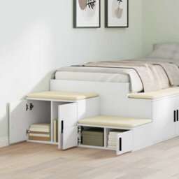 Berkfield Storage Cabinet In White - 118X41X40 Cm, Made From Engineered Wood - thumbnail 4