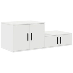 Berkfield Storage Cabinet In White - 118X41X40 Cm, Made From Engineered Wood - thumbnail 5