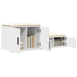 Berkfield Storage Cabinet In White - 118X41X40 Cm, Made From Engineered Wood - thumbnail 3