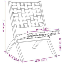 Berkfield Folding Garden Chairs 2 Pcs Black Solid Wood Acacia And Fabric - thumbnail 9
