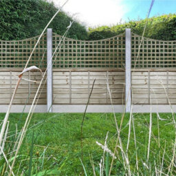 Premier Garden Supplies Concave Top Wooden Trellis Panel 6Ft X 3Ft (4 Pack) Privacy Square Lattice Fencing Topper Extension For Climbing Plant Support - thumbnail 6
