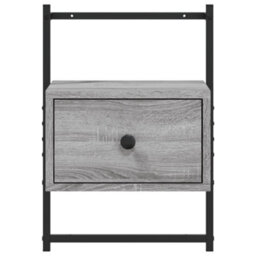 Berkfield Bedside Cabinet Wall-Mounted Grey Sonoma 35X30X51 Cm Engineered Wood - thumbnail 5