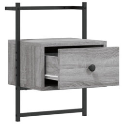 Berkfield Bedside Cabinet Wall-Mounted Grey Sonoma 35X30X51 Cm Engineered Wood - thumbnail 8