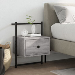 Berkfield Bedside Cabinet Wall-Mounted Grey Sonoma 35X30X51 Cm Engineered Wood - thumbnail 1