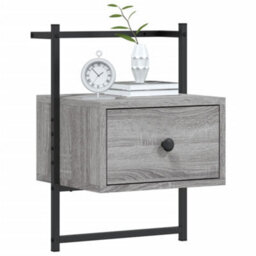 Berkfield Bedside Cabinet Wall-Mounted Grey Sonoma 35X30X51 Cm Engineered Wood - thumbnail 4