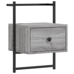 Berkfield Bedside Cabinet Wall-Mounted Grey Sonoma 35X30X51 Cm Engineered Wood - thumbnail 2