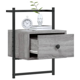 Berkfield Bedside Cabinet Wall-Mounted Grey Sonoma 35X30X51 Cm Engineered Wood - thumbnail 3