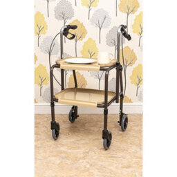 Loops Versatile Height Adjustable Kitchen Trolley With Brakes And Clip-On Trays - 840mm To 1020mm - thumbnail 5