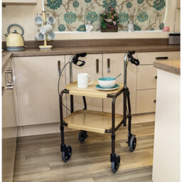 Loops Versatile Height Adjustable Kitchen Trolley With Brakes And Clip-On Trays - 840mm To 1020mm - thumbnail 2