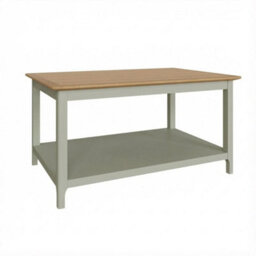Large Coffee Table Oak Veneer Top Painted Finish With Storage Shelf - thumbnail 1
