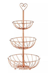 Orsina Fruit Basket, Contemporary Copper Finish Wire Bowl For Storing Fresh Fruit, Durable Metal Construction - thumbnail 2