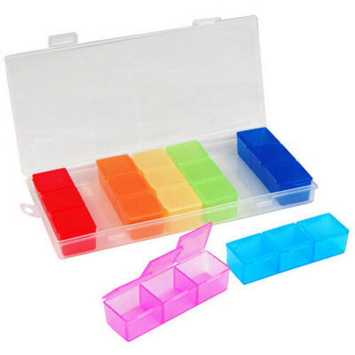 Accessotech Weekly Flat Pill Organiser Box With 21 Compartments Daily Medication Storage For Home And Travel - image 1