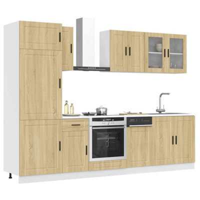 Berkfield 8 Piece Kitchen Cabinet Set Porto Sonoma Oak Engineered Wood