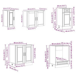 Berkfield 8 Piece Kitchen Cabinet Set Porto Sonoma Oak Engineered Wood - thumbnail 9