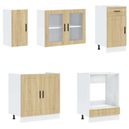 Berkfield 8 Piece Kitchen Cabinet Set Porto Sonoma Oak Engineered Wood - thumbnail 4