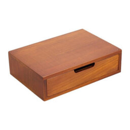 1 Drawer Brown Vintage Wooden Desk Organizer For Home Desktop - thumbnail 1
