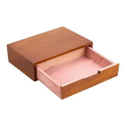 1 Drawer Brown Vintage Wooden Desk Organizer For Home Desktop - thumbnail 5