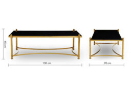 Orsina Modern Black And Gold Coffee Table,  Contemporary Decorative Gold Finished Coffee Table For Sitting Areas - thumbnail 4