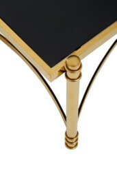 Orsina Modern Black And Gold Coffee Table,  Contemporary Decorative Gold Finished Coffee Table For Sitting Areas - thumbnail 3