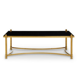 Orsina Modern Black And Gold Coffee Table,  Contemporary Decorative Gold Finished Coffee Table For Sitting Areas - thumbnail 5